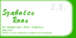 szabolcs roos business card